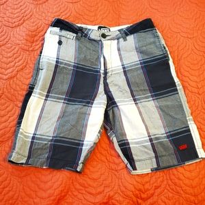 Vans Shorts Men's Size 28 Red Blue Black Plaid Thin Comfortable Cotton
